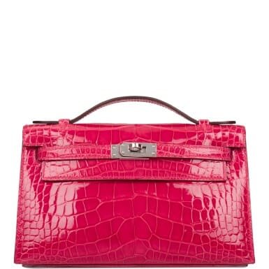 hermes-rose-extreme-mini-kelly-pochette-of-shiny-mississippiensis-alligator-palladium-hardware