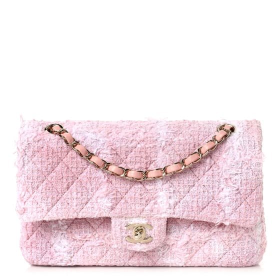 chanel-tweed-medium-double-flap-light-pink-white