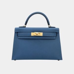 HERMÈS Kelly Mini 20 Epsom Deep Blue
