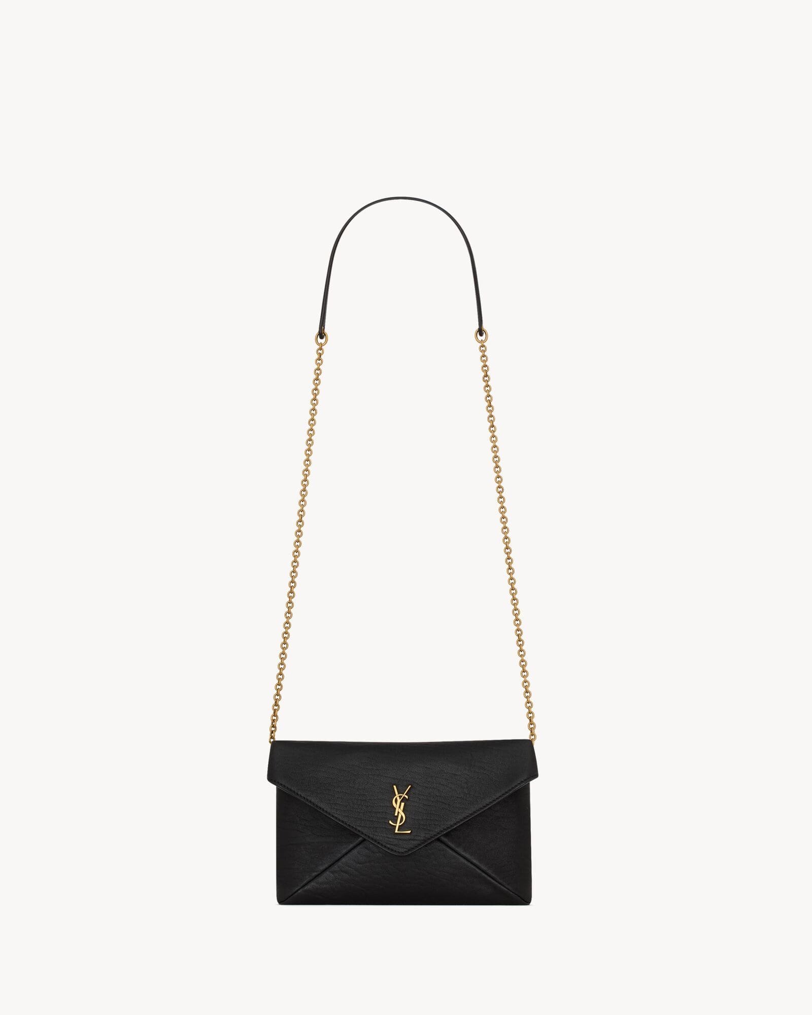 saint-laurentle-cassandre-leather-chain-clutch-bag