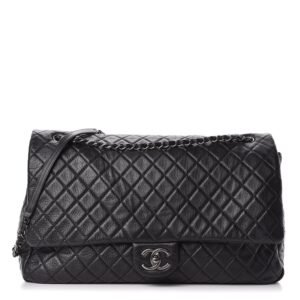 Chanel Calfskin Quilted XXL Travel Flap Bag Black
